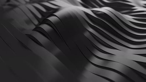 Abstract Black Wavy Lines Flowing Seamless Loop Background