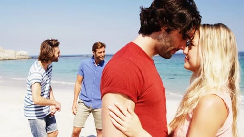 Friends enjoying together at beach