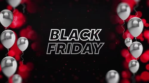 Modern Black Friday Promotion with Festive Balloons