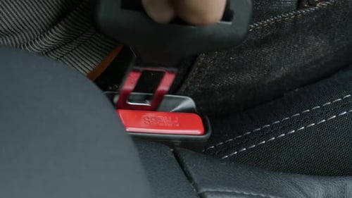 Modern car 3-point seat belt 4k video