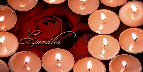 Glowing Candles and Red Roses Arrangement