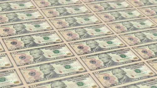 10 US Dollar Bill Front Loop Background 4K 07