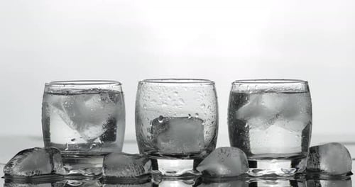 Iced Liquid Poured Into Glass