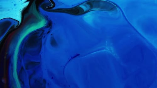Swirling Liquid Abstract in Blue, Turquoise, and Black