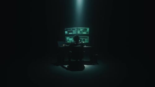 Données de piratage cybercriminel sur ordinateur