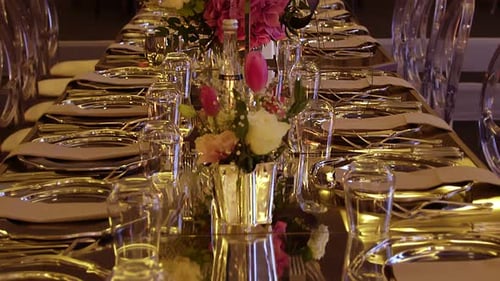Formal Table Setting with Flowers and Candelabra