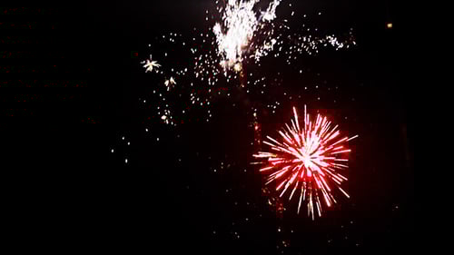 Brilliant Fireworks Exploding at Night