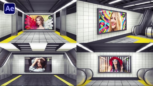 Subway Billboard Mockup