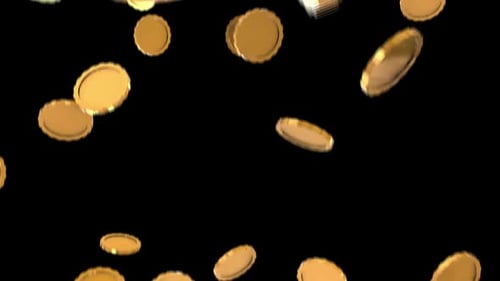 Falling Gold Coins Loop Animation