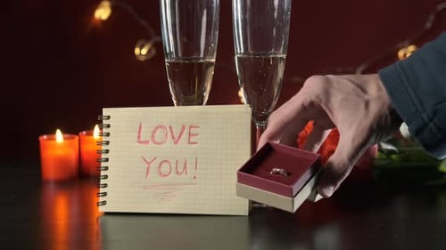 Close Up of Man Preparing for Romantic Evening