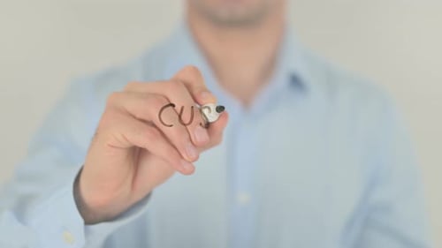 Writing Customer Service on a Clear Surface