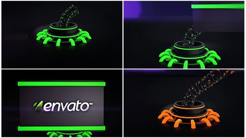 Futuristic Digital Glow Logo Reveal Opener