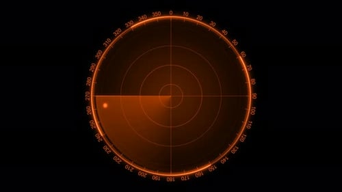 Brown Color Radar Hud On Black Background
