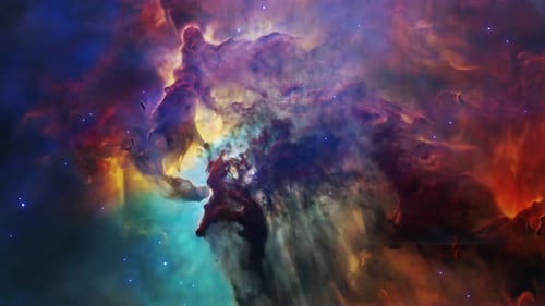Simulation of the expansion and motion of the star LAGOON NEBULA