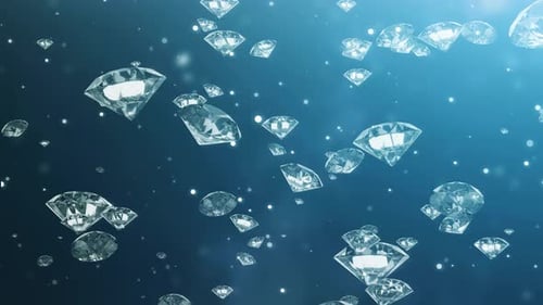 Luxury Sparkling Diamonds Falling Loop Background