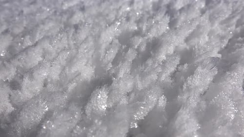 Macro Shot of Sparkling Winter Frost Crystals