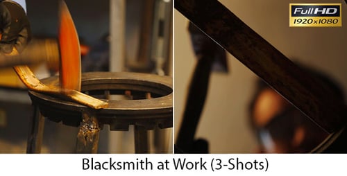 Craftsman Uses Hammer to Beat Strip of Metal