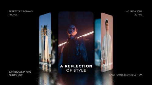 Modern Photo Carousel Slideshow with Rotating Frames