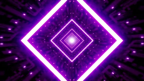 Glowing Purple Diamond Light Technology Tunnel