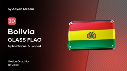 Sleek 3D Glossy Bolivia Flag Rotating Badge