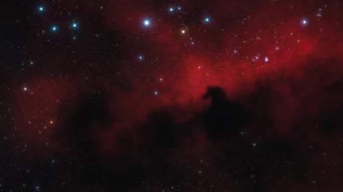 Animated Deep Space Stars with Red Nebula Background