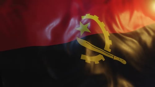 Realistic Waving Flag of Angola Loop Animation