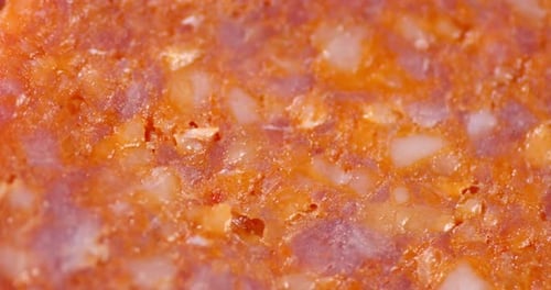 Slice Flavorful Salami Slowly Rotates