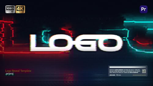 Digital Glitch Logo Reveal with Retro VHS Effect