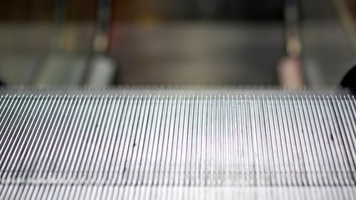 Close Up of Moving Escalator Steps