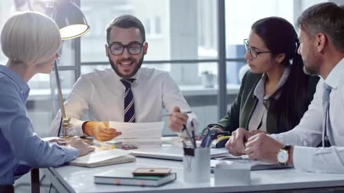 Professionals Team Collaboration During Office Meeting