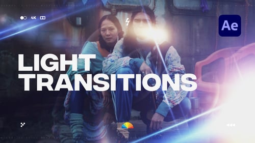 Dynamic Light Transitions Pack for Video Editing