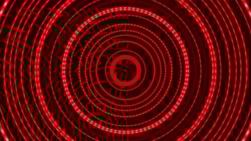 Abstract Red Circle Waves Loop Background