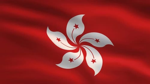 Waving Hong Kong Flag Loop Animation