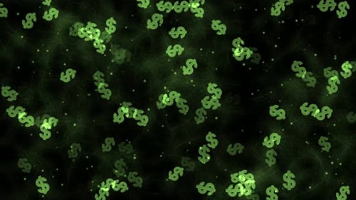 Dollar signs on web background