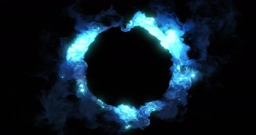 Abstract Blue Smoke Energy Circle Reveal Transition