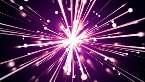 Futuristic Light Particles Speeding from a Central Point