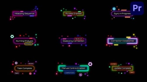Neon Cyber HUD Titles & Lower Thirds MOGRT