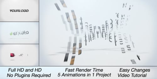 Clean and Minimal Logo Reveal (5 in 1)