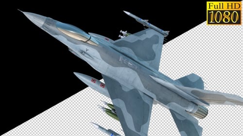 Combat Jet Fighter On Alpha Channel Loops V1