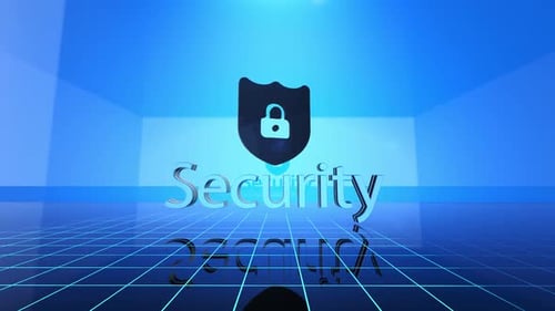 3D Security Shield Padlock Text Intro Animation