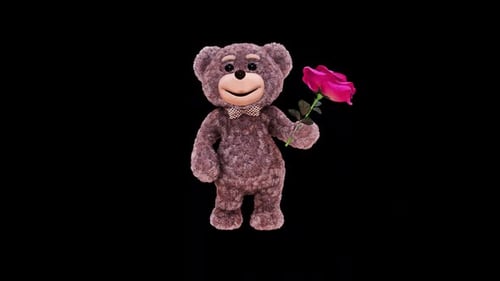 Teddy Bear Loop On Alpha Channel