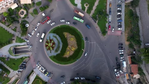 Circular Movement Of Cars In The City