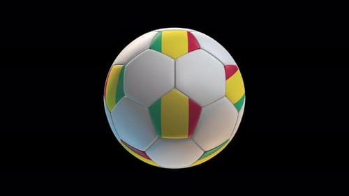 Rotating Soccer Ball with Guinea National Flag Design