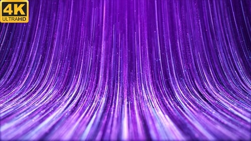 Abstract Purple Light Trails and Shimmering Particles Background