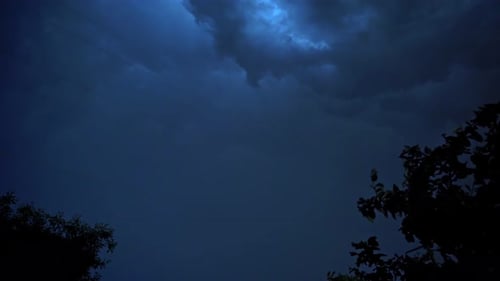 Stormy Night Sky with Dark Clouds
