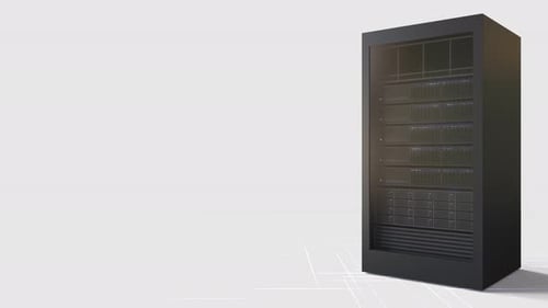 Modern 3D Animated Server Rack for Data Technology Concepts