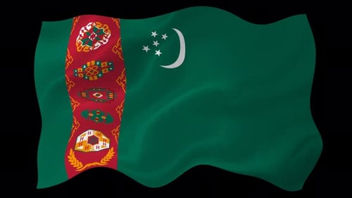 Waving Flag of Turkmenistan Animation