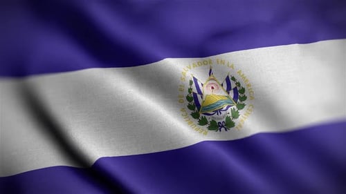 El Salvador National Flag Waving Loop Background