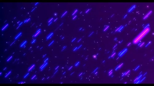 Dynamic Neon Glowing Lines and Particles Moving Diagonally