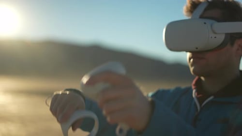 Man Using VR Headset
